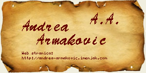 Andrea Armaković vizit kartica